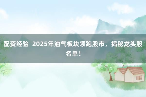 配资经验  2025年油气板块领跑股市，揭秘龙头股名单！