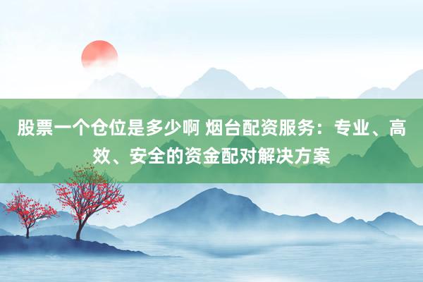股票一个仓位是多少啊 烟台配资服务：专业、高效、安全的资金配对解决方案