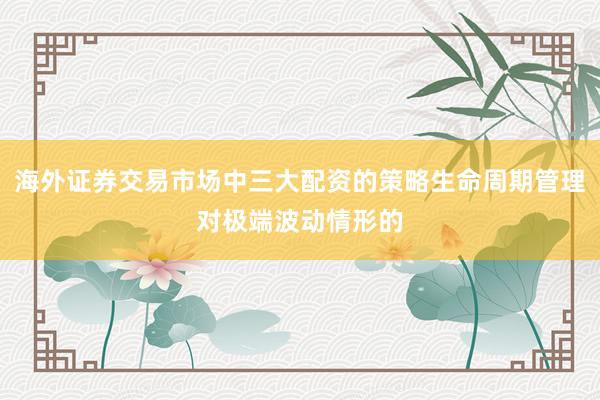 海外证券交易市场中三大配资的策略生命周期管理对极端波动情形的